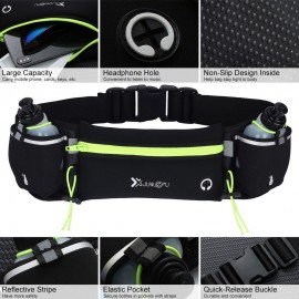 Waist Bag Running Belt with Water Bottles Phone Bag Waterproof for Sport Fitness