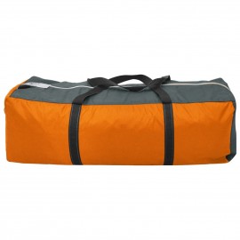 Camping Tent 9 Persons Fabric Grey and Orange