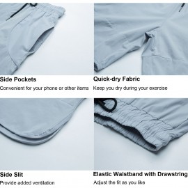 Men Sports Shorts Drawstring Elastic Waist Side Pockets Breathable Quick-Drying Running Shorts