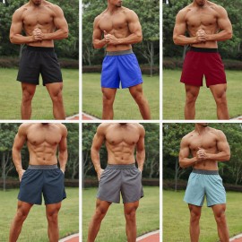 Men Sport Shorts Elastic Waist Pocket Towel Loop Running Basketball Gym Athletic Loose Fit Quick-dry Casusal Shorts