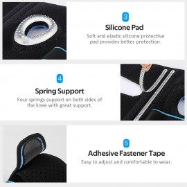 Sports Knee Brace Adjustable Knee Band Knee Protective Bandage with Spring Support