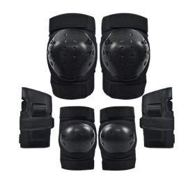 6Pcs/Set 2 Wrist Guards + 2 Elbow Pads + 2 Knee Pads Thicken Shell Impact Resistance All-around Protection for Children Adults Outdoor Sports