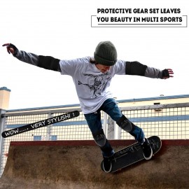 6Pcs/Set 2 Wrist Guards + 2 Elbow Pads + 2 Knee Pads Thicken Shell Impact Resistance All-around Protection for Children Adults Outdoor Sports