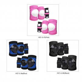 6Pcs/Set 2 Wrist Guards + 2 Elbow Pads + 2 Knee Pads Thicken Shell Impact Resistance All-around Protection for Children Adults Outdoor Sports