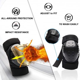 6Pcs/Set 2 Wrist Guards + 2 Elbow Pads + 2 Knee Pads Thicken Shell Impact Resistance All-around Protection for Children Adults Outdoor Sports