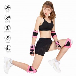 6Pcs/Set 2 Wrist Guards + 2 Elbow Pads + 2 Knee Pads Thicken Shell Impact Resistance All-around Protection for Children Adults Outdoor Sports