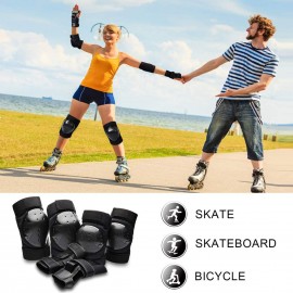 6Pcs/Set 2 Wrist Guards + 2 Elbow Pads + 2 Knee Pads Thicken Shell Impact Resistance All-around Protection for Children Adults Outdoor Sports