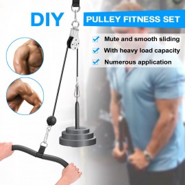 Fitness DIY Pulley Cable Machine Attachment System Lifting Arm Hand Strength Training Leg Tendon Stretching Equipment